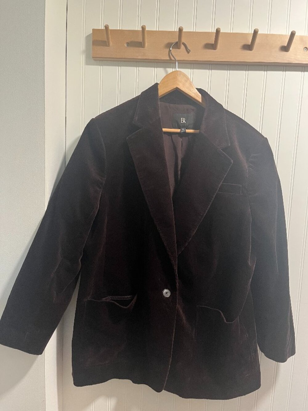 Banana Republic-Dark Chocolate Brown Corduroy Blazer-US 20